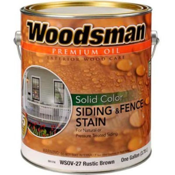 General Paint Woodsman Solid Color Oil Siding & Fence Wood Stain, Rustic Brown, Gallon - 591174 591174